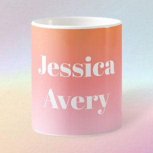 Jeder Name Retro-Modern gestylter Text farbenfro Kaffeetasse
