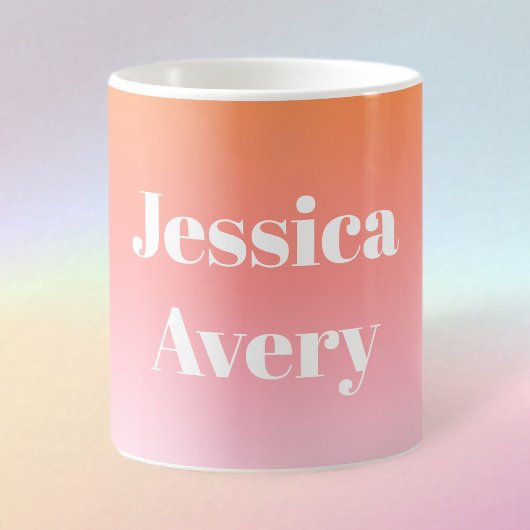 Jeder Name | Retro-Modern gestylter Text farbenfro Kaffeetasse