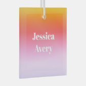 Jeder Name | Retro-Modern gestylter Text farbenfro Ornament Aus Glas (Vorderseite Rechts)
