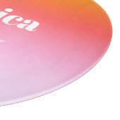 Jeder Name | Retro-Modern gestylter Text farbenfro Schneidebrett (Ecke)