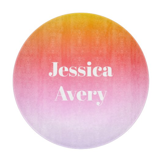 Jeder Name | Retro-Modern gestylter Text farbenfro Schneidebrett (Vorderseite)