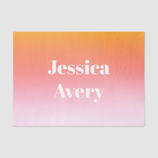 Jeder Name | Retro-Modern gestylter Text farbenfro Seidenpapier (Vorderseite)