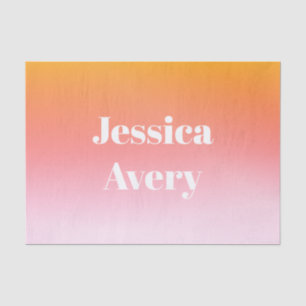 Jeder Name   Retro-Modern gestylter Text farbenfro Seidenpapier
