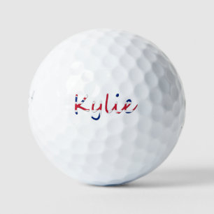Jeder Name überlagert sich auf der Flagge der Unio Golfball
