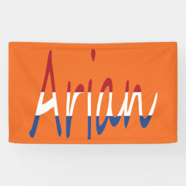 Jeder Name überlagert sich auf der NLD-Flagge auf  Banner