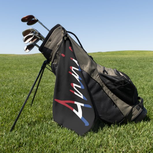 Jeder Name überlagert sich auf der NLD-Flagge auf  Golfhandtuch (Gras)