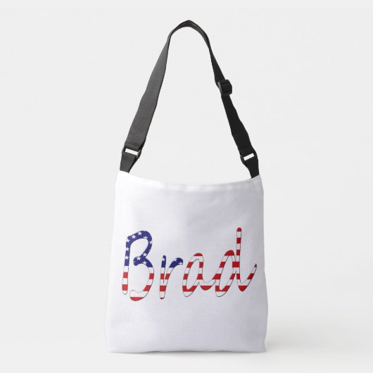 Jeder Name überlagert sich auf der US-Flagge cbbt Tragetaschen Mit Langen Trägern (Vorderseite)