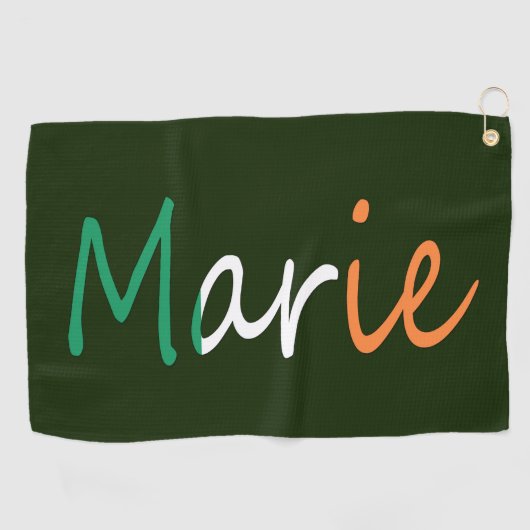 Jeder Name überlagert sich auf irischer Flagge-Gtc Golfhandtuch (Horizontal)