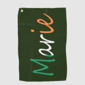 Jeder Name überlagert sich auf irischer Flagge-Gtc Golfhandtuch (Vorderseite)