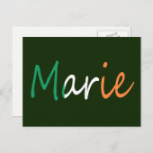 Jeder Name überlagert sich auf irischer Flagge Postkarte (Vorne/Hinten)