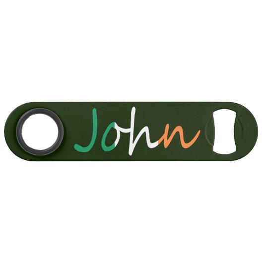 Jeder Name überlagert sich auf irischer Flagge Speed Flaschenöffner (Vorderseite (Horizontal))