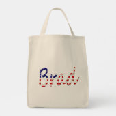 Jeder Name überlagert sich auf US Flag gtt Tragetasche (Rückseite)