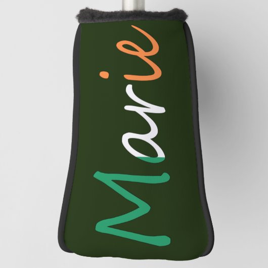 Jeder Name Überlaid auf irischer Flagge Golf Headcover (Rotieren 90)