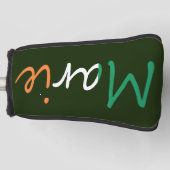 Jeder Name Überlaid auf irischer Flagge Golf Headcover (Vorderseite)