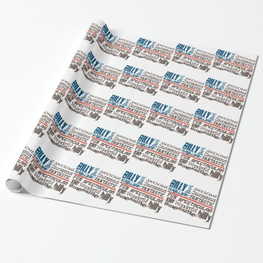 Jeder Name USA Flag Thline Personalisiert Geschenkpapier (Ungerollt)