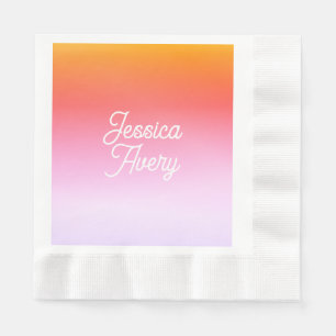 Jeder Name Vintag Styling Text Colorful Ombre Serviette