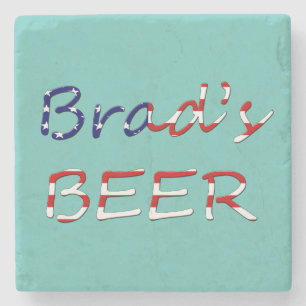 Jeder Name's Beer überlagert sich auf der Küste de Steinuntersetzer