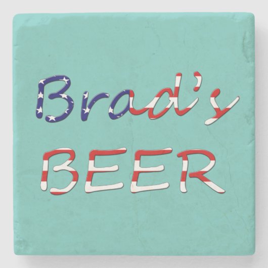 Jeder Name's Beer überlagerte sich auf der Flagge Steinuntersetzer (Vorderseite)