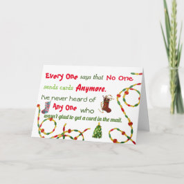 Jeder, niemand, irgendeine Weihnachtskarte Feiertagskarte