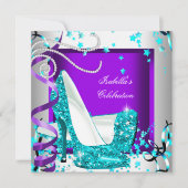 Jeder Occasions-Party-Glitzer Aquamarine Lila High Einladung (Vorderseite)