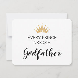 Jeder Prinz braucht einen Paten Taufgeschenk Karte