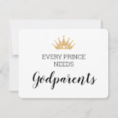 Jeder Prinz braucht Godeltern Christening Karte (Vorderseite)