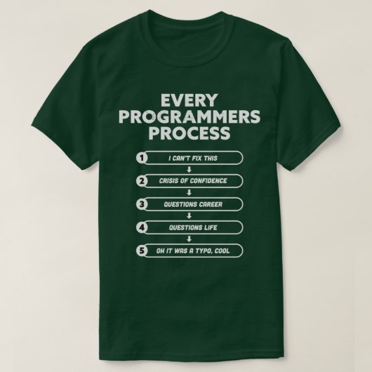 Jeder Programmierer verarbeitet lustige Geschenke T-Shirt (Design vorne)