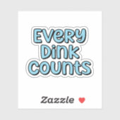 Jeder Rosa zählt den blauen Retro-Pickleball-Text Aufkleber (Blatt)