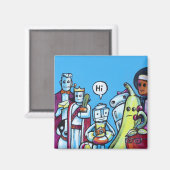 Jeder sagt "Hi" Magnet (Vorderseite/Rückseite)