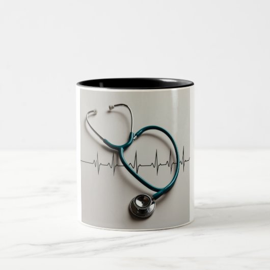 Jeder Schluck Behalte das Herz schlagen Zweifarbige Tasse (Mittel)