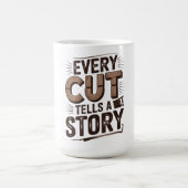 Jeder Schnitt erzählt eine Geschichte - rustikale  Kaffeetasse (Mittel)