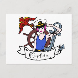 Jeder Seemann segelt Button hoch Postkarte