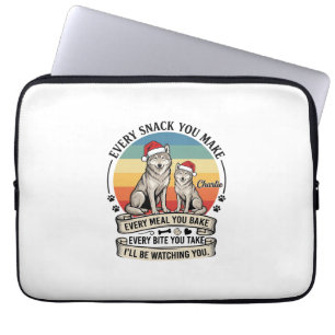 Jeder Snack, den du machst, Hund Santa Hut Retro S Laptopschutzhülle