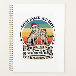 Jeder Snack, den du machst Hund Weihnachtsmann Hut Planer