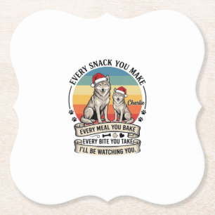 Jeder Snack, den du machst Hund Weihnachtsmann Hut Untersetzer