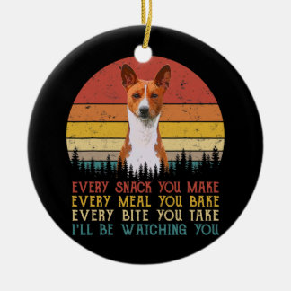 Jeder Snack, den Sie machen Basenji Hund Mama Vate Keramik Ornament