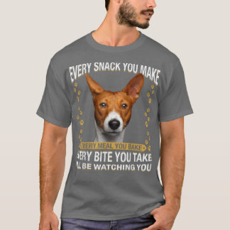 Jeder Snack, den Sie machen Funny Basenji Hund Mam T-Shirt