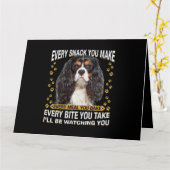 Jeder Snack, den Sie machen lustigen Cavalier King Karte (Gelbe Blume)