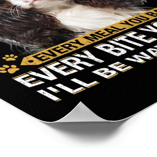 Jeder Snack, den Sie machen lustigen Cavalier King Poster (Ecke)