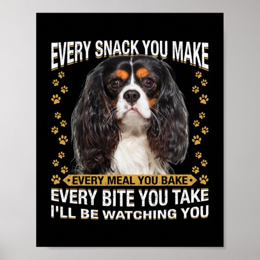 Jeder Snack, den Sie machen lustigen Cavalier King Poster (Vorne)
