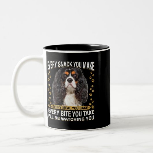 Jeder Snack, den Sie machen lustigen Cavalier King Zweifarbige Tasse (Links)