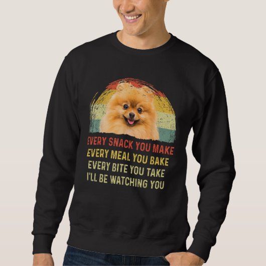 Jeder Snack, den Sie machen Spitz Hund Mama Hund V Sweatshirt (Vorderseite)