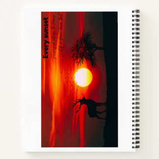 Jeder Sonnenuntergang Neue Dämmerung Hirsch Silhou Notizblock