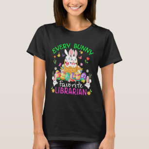 Jeder sonnige Lieblings-Bibliothekar zwei Bunnies T-Shirt