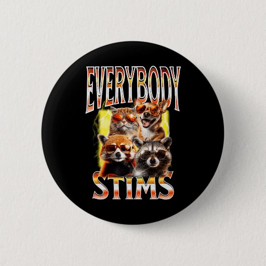 Jeder Stims Autismus Awareness Bootleg Neurodive Button (Vorderseite)