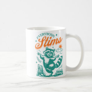 Jeder stimuliert Waschbär Lustiges Design Kaffeetasse