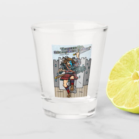 Jeder stirbt. Nicht jeder Mensch lebt wirklich Zit Schnapsglas (Vorderseite)