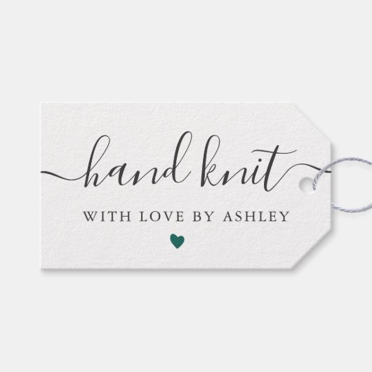Jeder Strick mit Liebe, handgefertigt Geschenkanhänger (Vorderseite (Horizontal))
