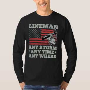 Jeder Sturm jederzeit irgendwo Elektriker Leitungs T-Shirt