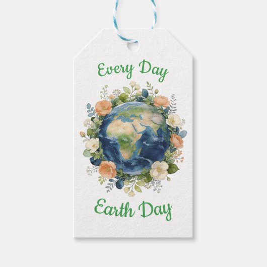 Jeder Tag ist Earth Day Blumengesteck Erde Geschenkanhänger (Vorderseite)